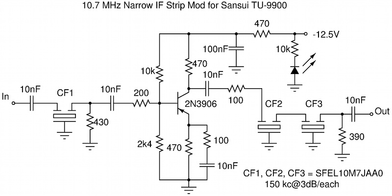 Narrow IF filter circuit